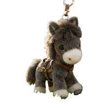 Playful Textured Horse Key grip In 7 Refined Colors For-Grey