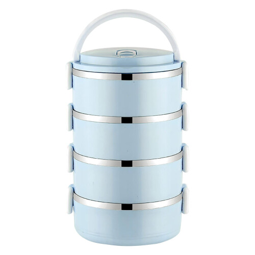 4-Tier Stainless Steel Bento Box with Lid 1