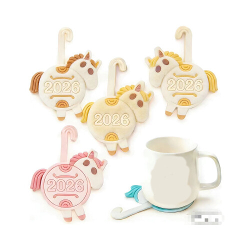 Lot de 4 protecteurs de boissons créatifs pour chevaux,-8