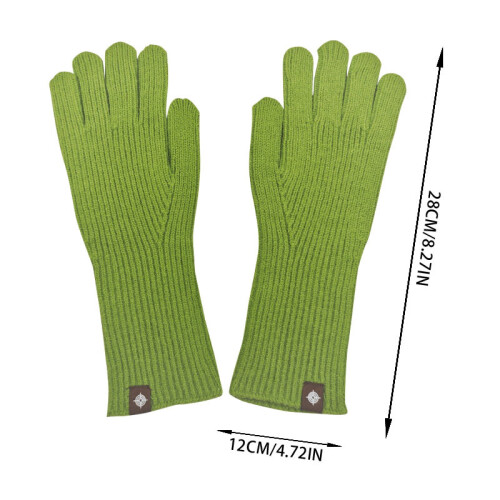 Damen-Strickhandschuhe mit Touchscreen-Funktion, fleecegefüttert, Winter 2
