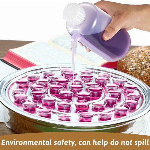 5-Piece Communion Juice Squeeze Bottle with Side Straw, 17 1