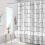 Geometric Shower Curtain White with Hooks 2