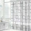 Geometric Shower Curtain White with Hooks 3