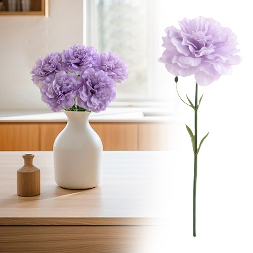 Purple Artificial Carnation 27 cm – Realistic Stemless 1