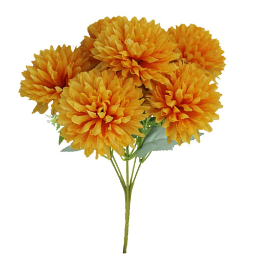 Artificial Fall Chrysanthemums Orange Bouquet 12 Stems 1
