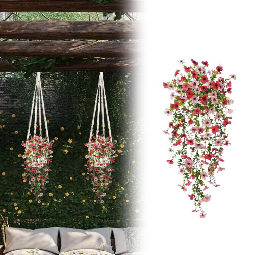 Artificial Hanging Mums Outdoor Fall Decor 2-Pack 1