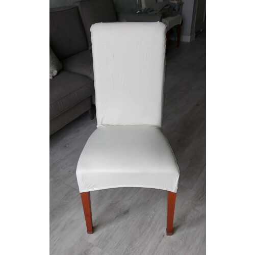 Black High-Back Leather Dining Chair Covers, Stretchable & 2