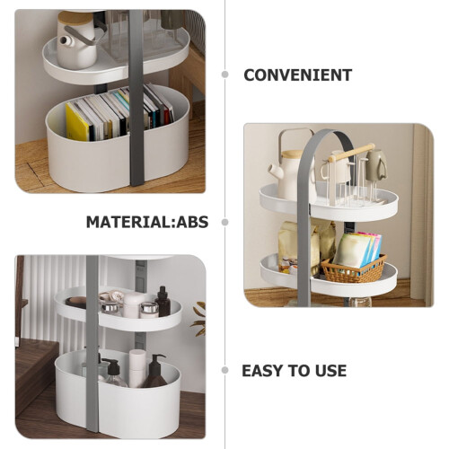 OUNONA 2-Tier White ABS Storage Rack 1