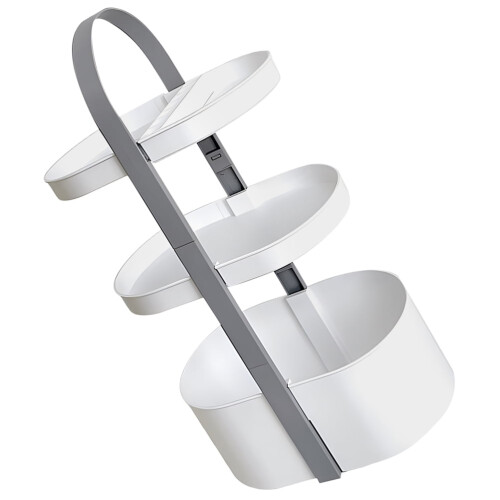 OUNONA 2-Tier White ABS Storage Rack 2