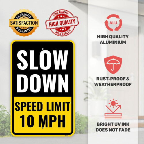 Πινακίδα ορίου ταχύτητας 10MPH 18x12in αλουμινίου 2