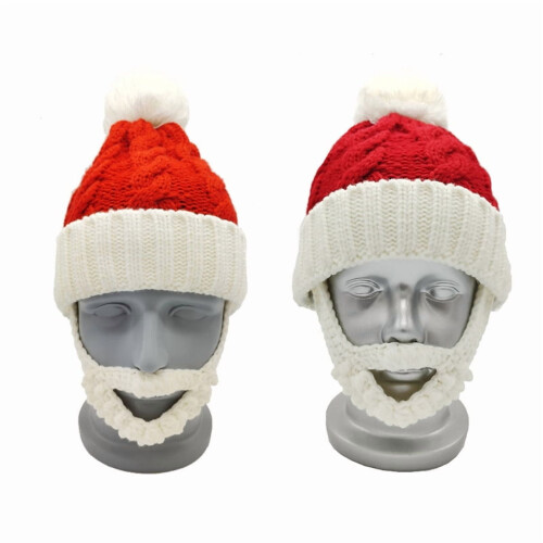 Καπέλο Santa Beard Πλεκτό Ακρυλικό Ενηλίκων & Παιδιών 2