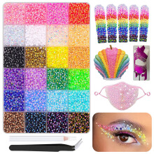 Fashion Art-Strasssteine-Set mit 6-24 Harzbohrer 3 mm