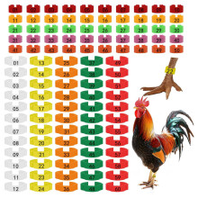 100 Count Visible Plastic Poultry Leg Markers Multicolored For