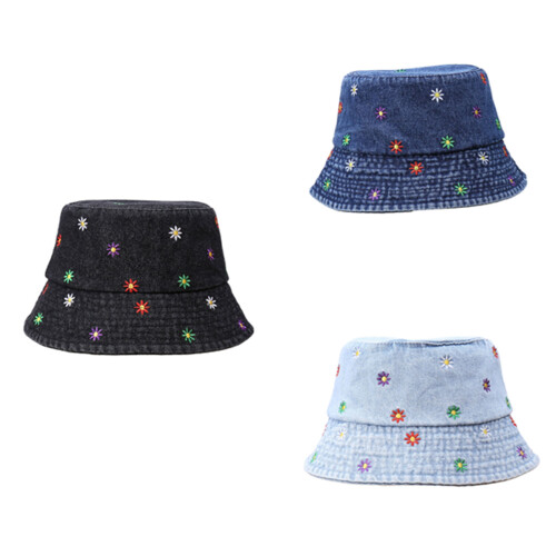 Lovely Pattern Jeans Bucket Hat Big Edge Comfortable-Black 1