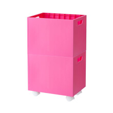 Wheeled Storage Box With Stackable Design Great For-rose red