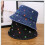 Lovely Pattern Jeans Bucket Hat Big Edge Comfortable-Black 6