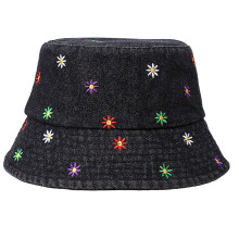 Lovely Pattern Jeans Bucket Hat Big Edge Comfortable-Black
