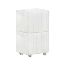 Wheeled Storage Box With Stackable Design Great For-Clear