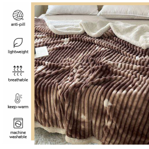 Lamb's Wool Milk Fleece Blanket Double Layer 150x100cm 1