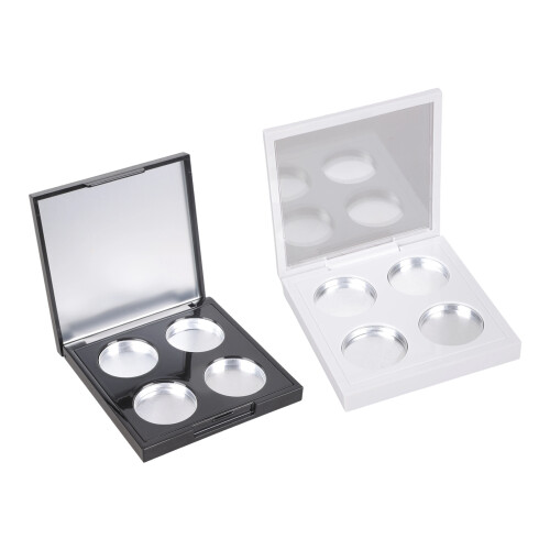 Ronde oogschaduwpaletcontainer met 4 secties,-Zwart 1