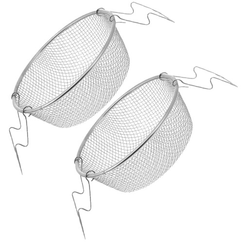 4Stk Küchensieb Frittiernetz Silber Mit Komfortgriff 1