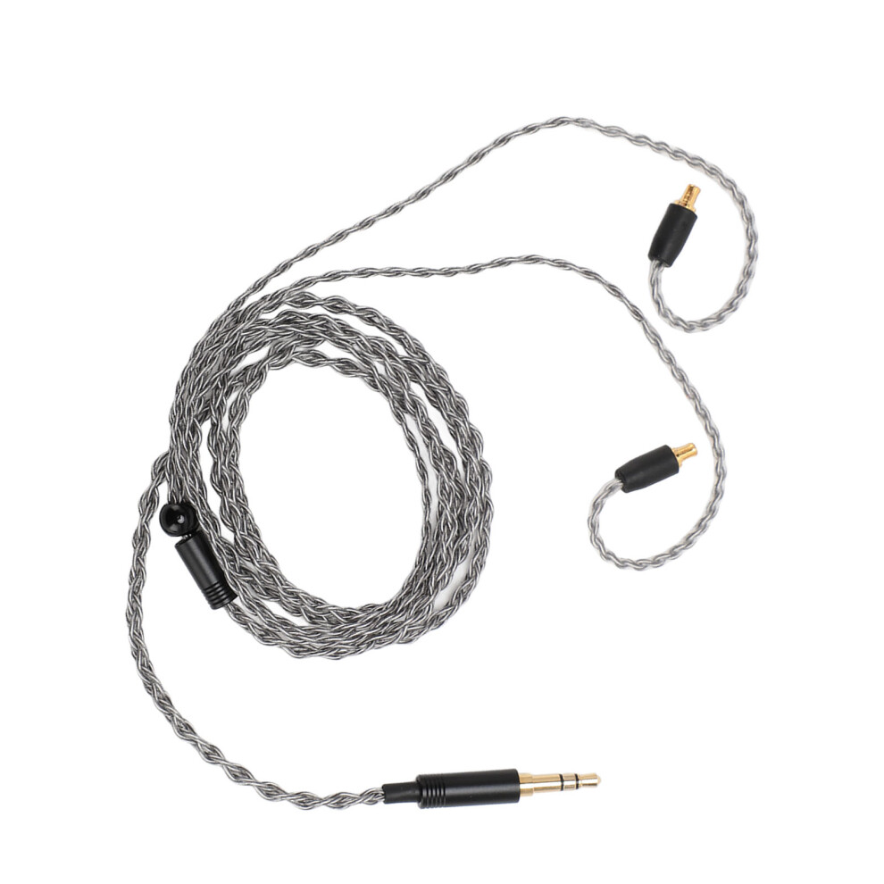 3.5Mm To A2dc Plated Copper Earphone Upgrade Cable 3.9Ft Silver 8451385285568