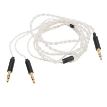 Cavo per auricolari doppio in rame placcato argento migliorato da 3,5 mm, lunga 1,2 m