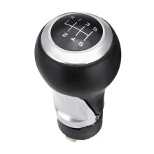 6 Speed PU Leather Car Gear Knob Shift For- A3 A4 B6 B7 A6 S4 B8 A5 8T Q5 8R - Silver