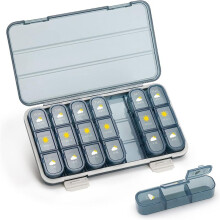 Pill Organizer 3 Times A Day, 7 Day Pill Box - Weekly Travel Pill Container, Medicine Dispenser Vitamins Case,