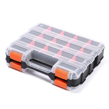 Organizer Bifacciale un 34 Scomparti con Polimero Resistente Agli Urti e Divisori Rimovibili nel Plastica, Conservazione e Trasporto