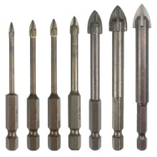 Broca para Azulejo, Broca para Cimento, Multifuncional, Abridor de Furos, Conjunto de Brocas Triangulares de Quatro Arestas, Carboneto