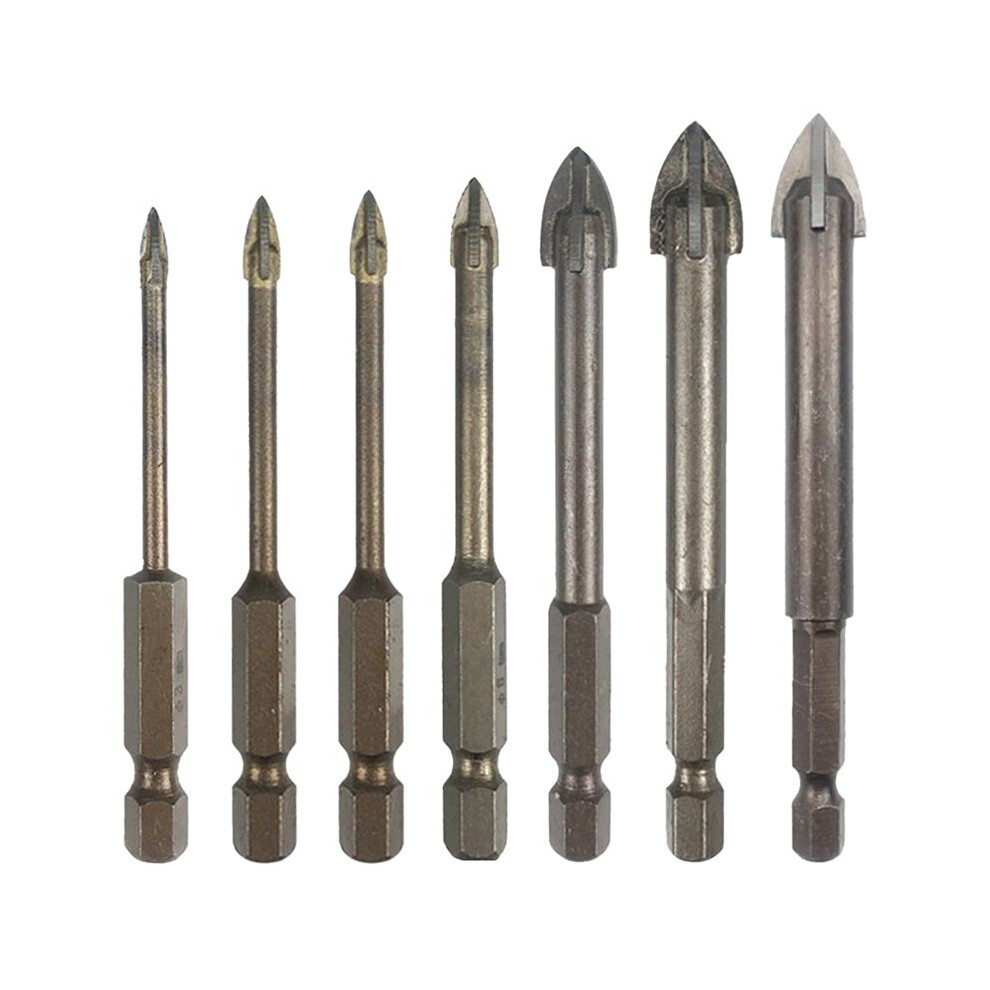Tile Drill Bit Concrete Cement Drill Bit Multi-Function Punch Hole Opener Four-Edged Triangular Drill Bit Set Carbide 4711537932592