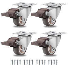 Furniture Castors Small 25mm,360 Degree Swivel Castors Heavy Duty Load Capacity Silent Solid Rubber Castors Set of 4
