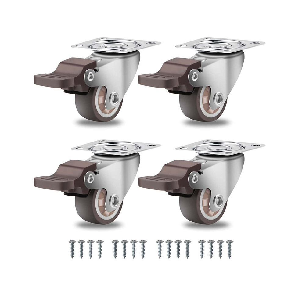 Furniture Castors Small 25Mm,360 Degree Swivel Castors Heavy Duty Load Capacity Silent Solid Rubber Castors Set Of 4 6033968559963