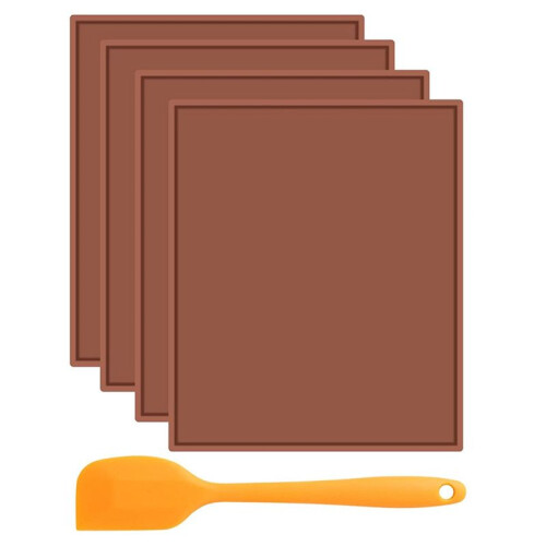 Silicone Dehydrator Sheets with , Fruit Leather Trays for Liquid Fruits Meat Vegetables Herbs with Silicone Scraper