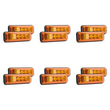 12 Pièces Séries 3,9 Pouces 3 LEDs Camion Remorque Avant Arrière LED Marqueur Latéral Indicateur Lumineux Lampe la Lampe Sur Pièrre pour Remorque