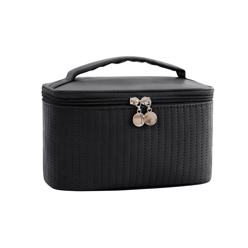Inf Pu Large Capacity Portable Waterproof Cosmetics Bag Black