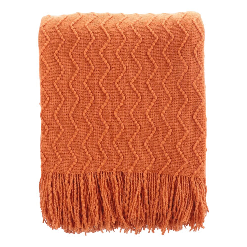 Burnt Orange Flannel Throw Blanket 50x60 in 1