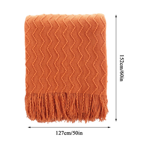 Burnt Orange Flannel Throw Blanket 50x60 in 2