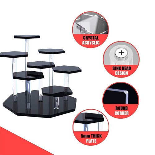 Acrylic Display Risers Hexagonal Set 5-Piece 2