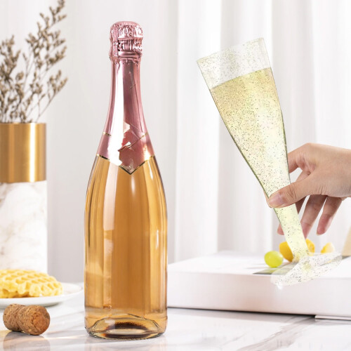 Disposable Plastic Champagne Flutes Crystal-Clear 25 pcs 1