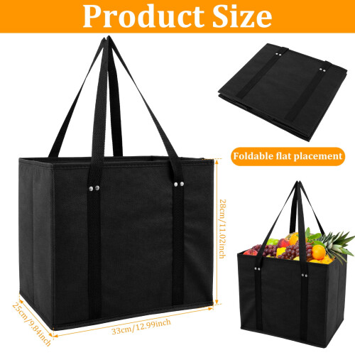 2 Pack Reusable Grocery Bags with Rigid Base 1