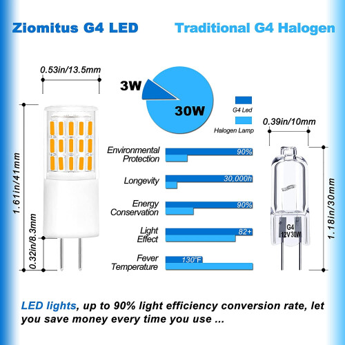 G4 LED Bulb 3W Warm White 2700K 12–24V 10-Pack 1