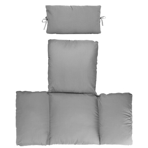 Egg Chair Cushion with Headrest – Grey, 100 x 115 cm 1