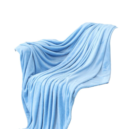 Fleece Throw Blanket 150 x 200 cm Sky Blue 1