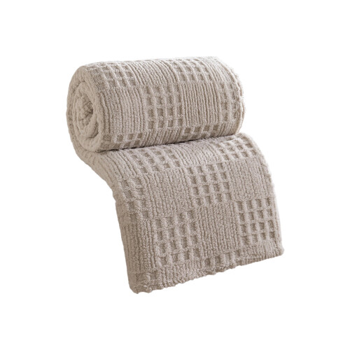 Waffle Jacquard Blanket 100x150cm Brown 1