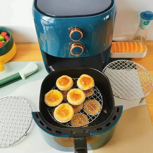 Στρογγυλό Fryer αέρα BBQ σχαρών πλέγματος ανοξείδωτου ραφιών στοιβαζόμενο δίκτυο με 2