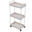 4Pcs White Multi Tier Plastic Utility Cart with Wheels for Storage 8