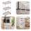 4Pcs White Multi Tier Plastic Utility Cart with Wheels for Storage 9