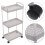 4Pcs White Multi Tier Plastic Utility Cart with Wheels for Storage 10
